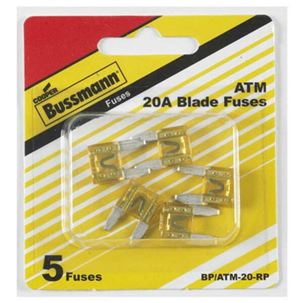 Eaton Bussmann BP-ATM-20-RP 20A Auto Fuse - Yellow, 5PK 157667